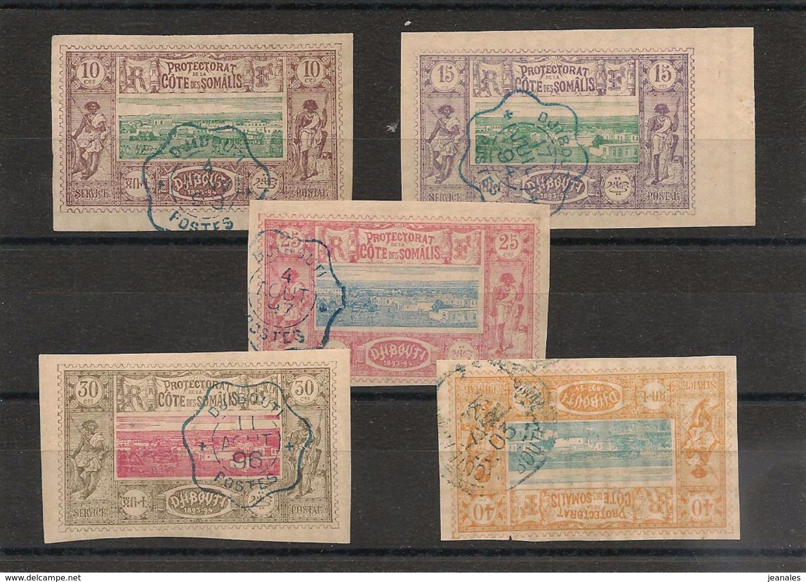 COTE DES SOMALIS N°Y/T : 6/14 Oblitérés Côte :121,50 &euro; - Used Stamps