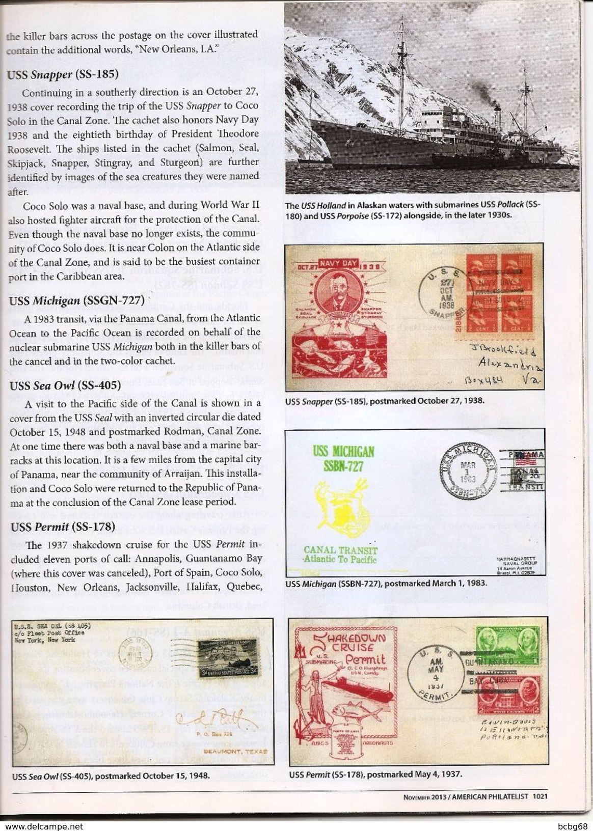 AMERICAN PHILATELIST Nov 2013 First Air Mail Flight, Submarine mail, Switzerland