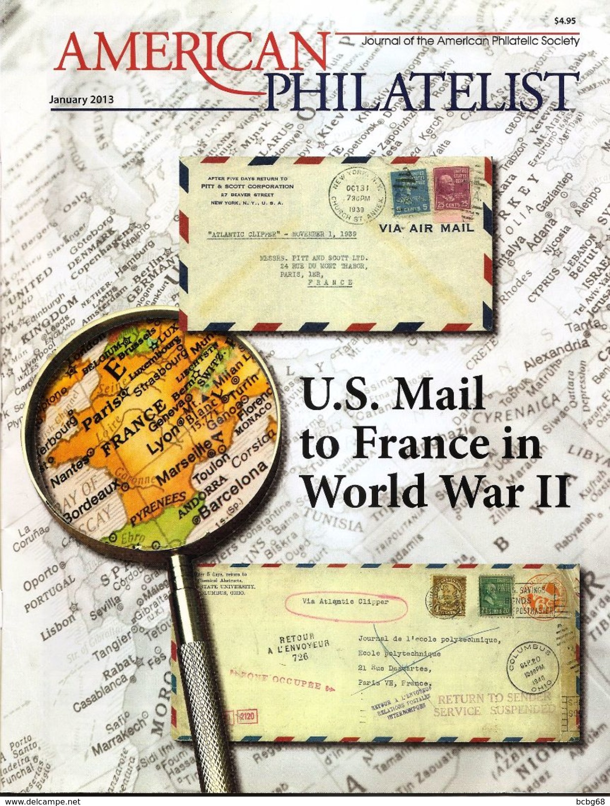 AMERICAN PHILATELIST Jan 2013 US Mail To France In WW2, Wizard Of Oz, Tuvalu - English (from 1941)