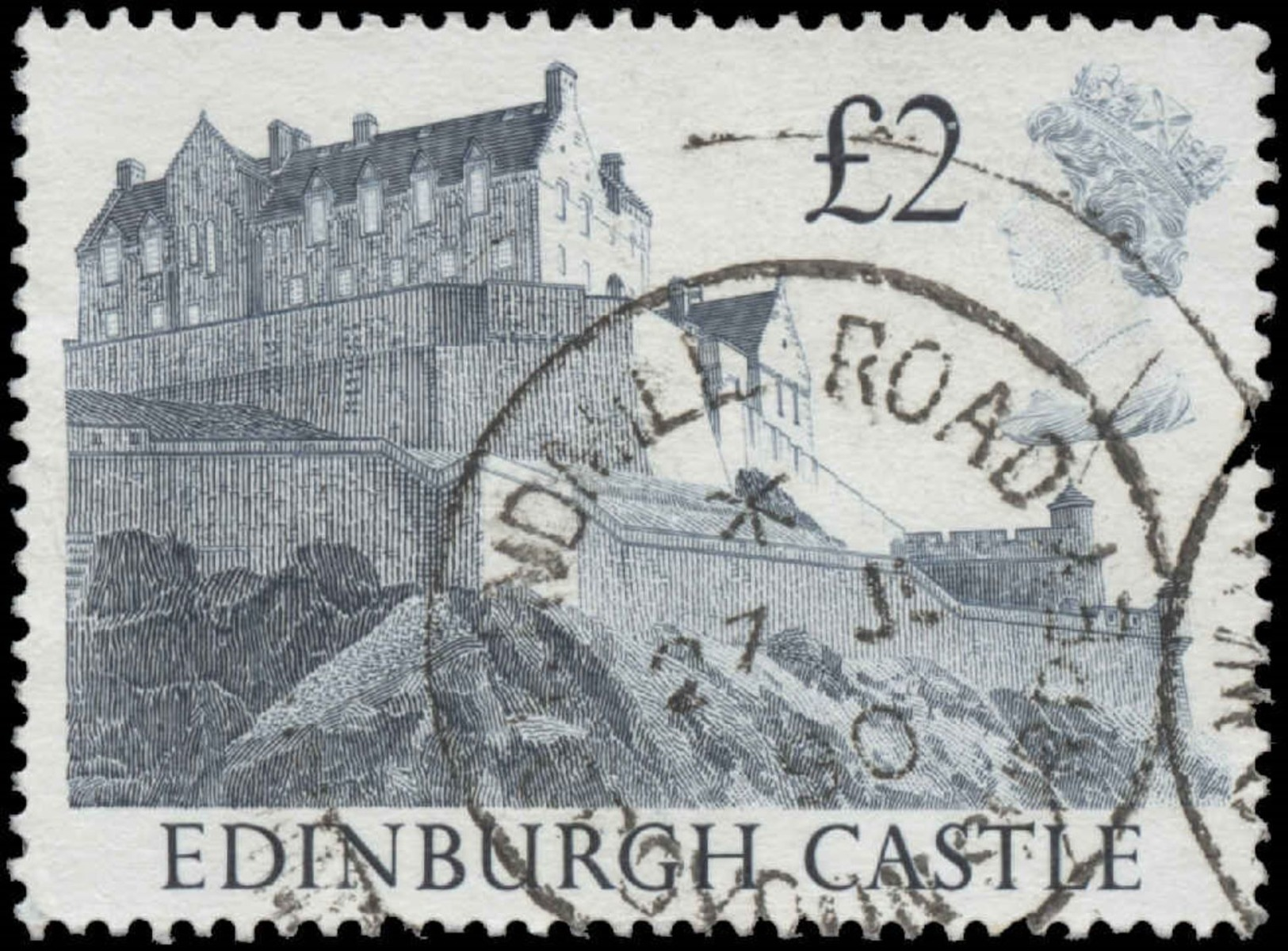 Great Britain Scott #1232, £2 Blue (1988) Edinburgh Castle, Used - Oblitérés