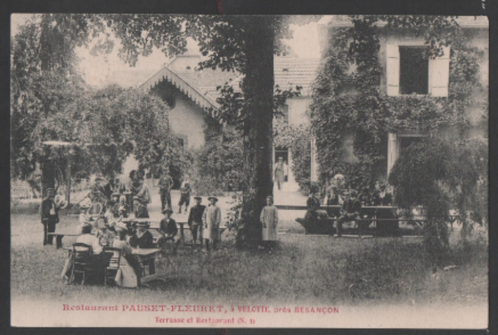 25   VELOTTE  :  RESTAURANT  PAUSET - FLEURET  .  (  2  SCANS R° V°  ) . - Autres & Non Classés