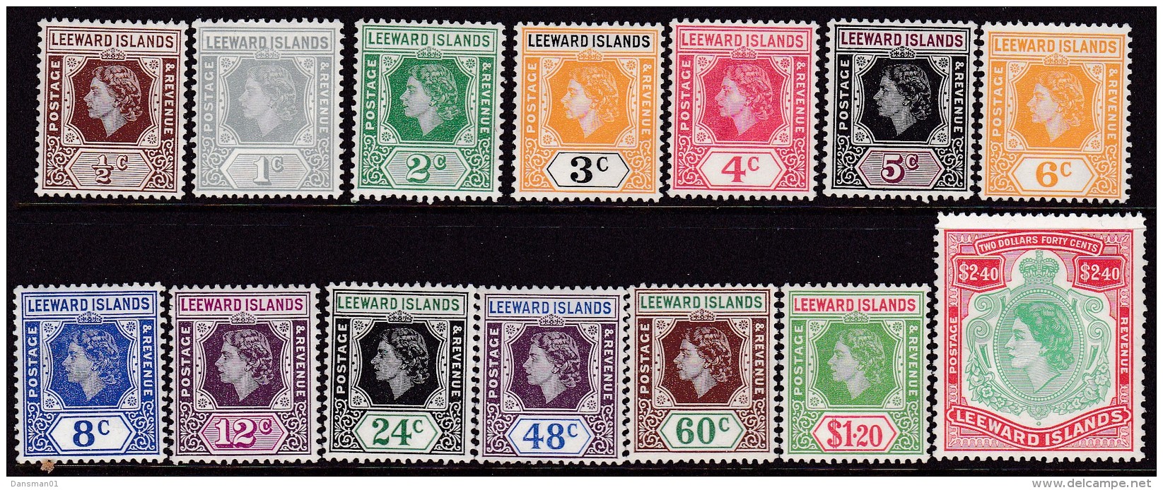 Leeward Islands 1954 SG 126-139 Mint Hinged - Leeward  Islands