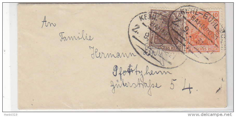 Bahnpost Kehl-Bühl Z. 9 31 31.12.21 Kleiner Damenbrief - Briefe U. Dokumente