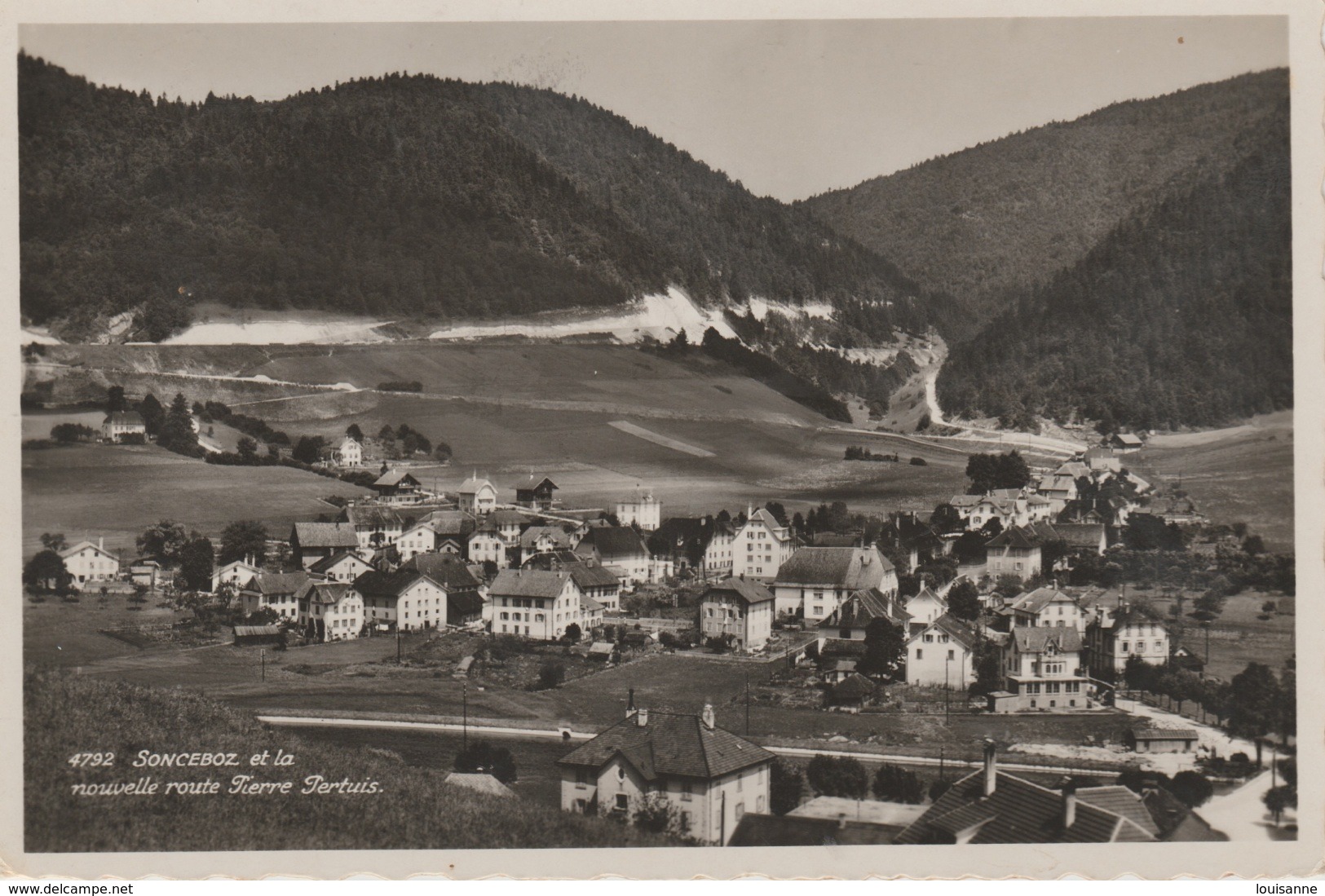 17 / 7 / 228  -    SONCEBOZ  (  BE  )  PANORAMA  ET  NOUVELLE  ROUTE  PIERRE  PERTUIS   -  CPSM - Sonceboz-Sombeval