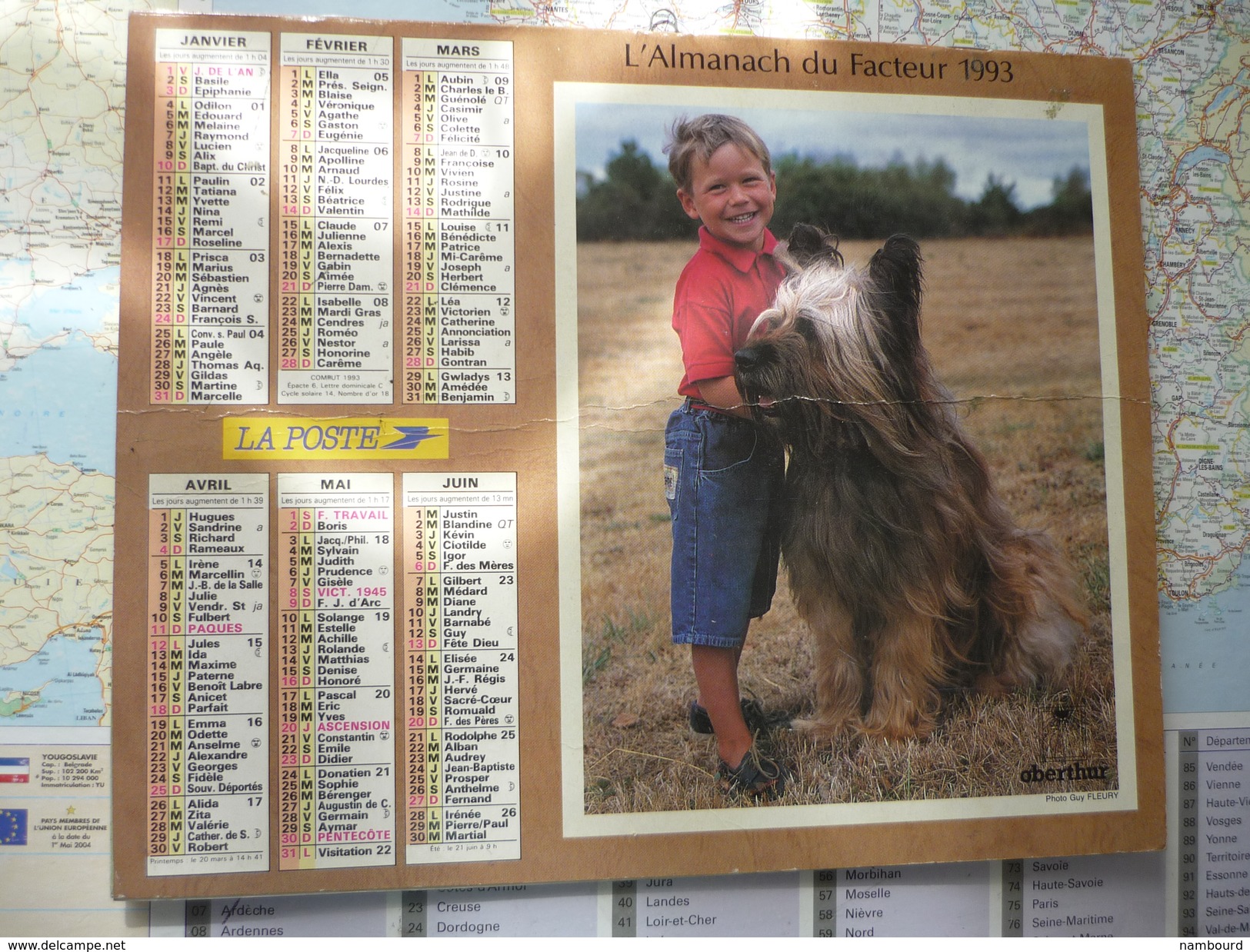 Almanach Du Facteur 1993   / Département De La Somme - Grand Format : 1991-00