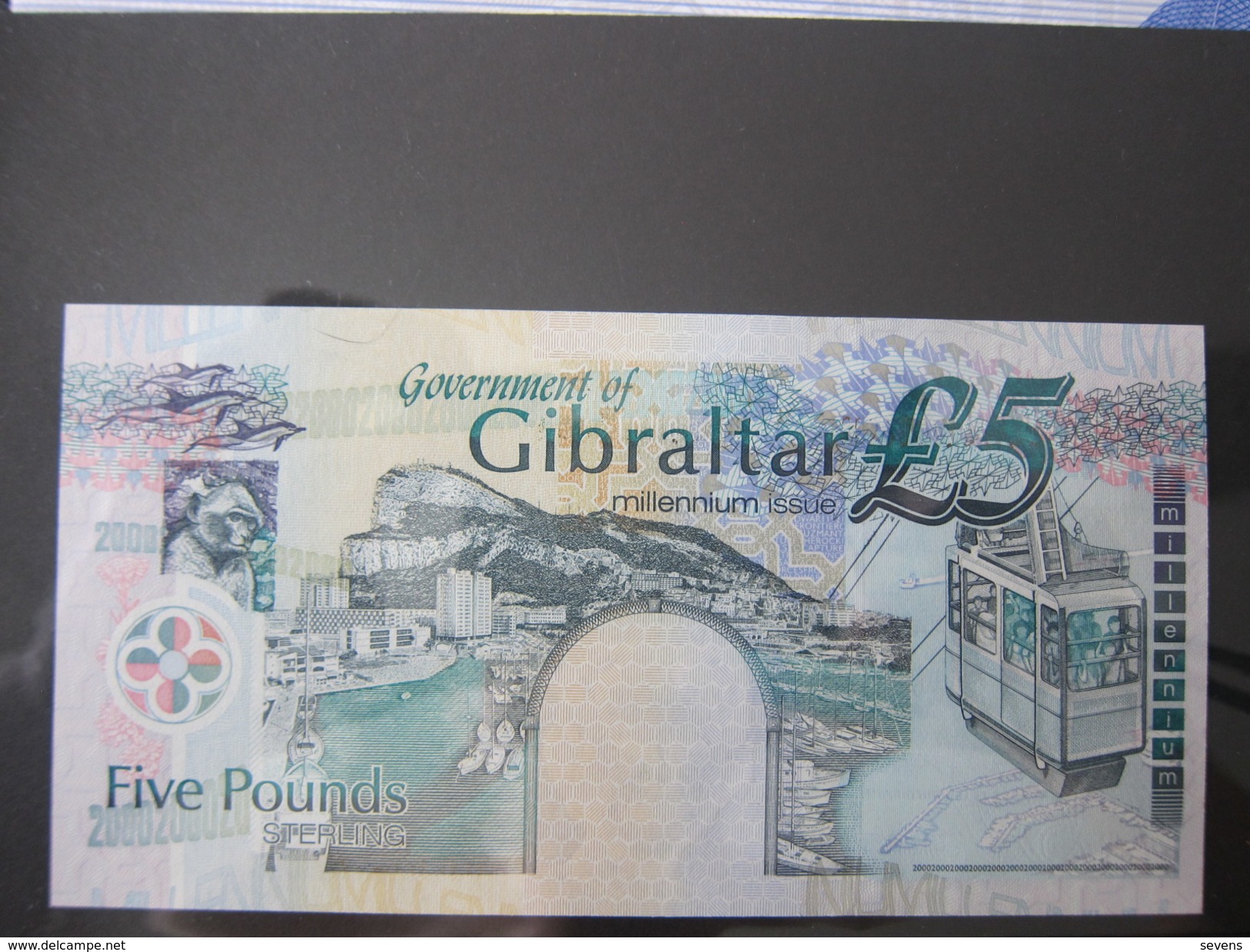 The First Gibraltar 5 Pound Banknote With The Queen's Portrain,millennium Issue - Gibilterra