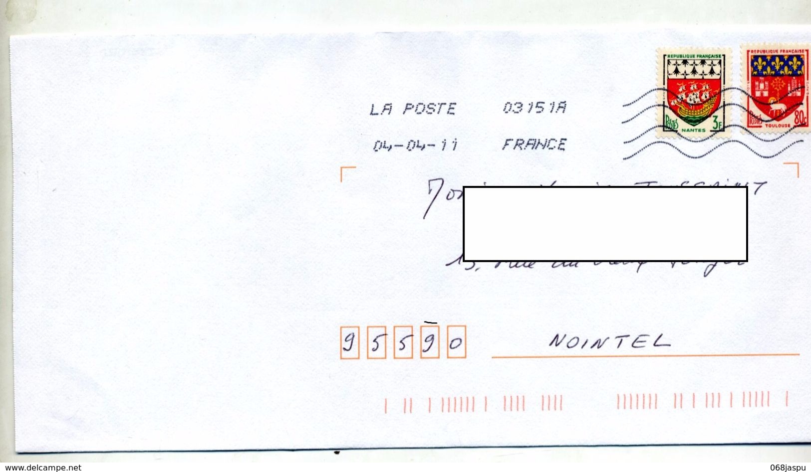 Lettre Flamme Chiffree Sur Armoirie Nantes Curiosité - Oblitérations Mécaniques (flammes)