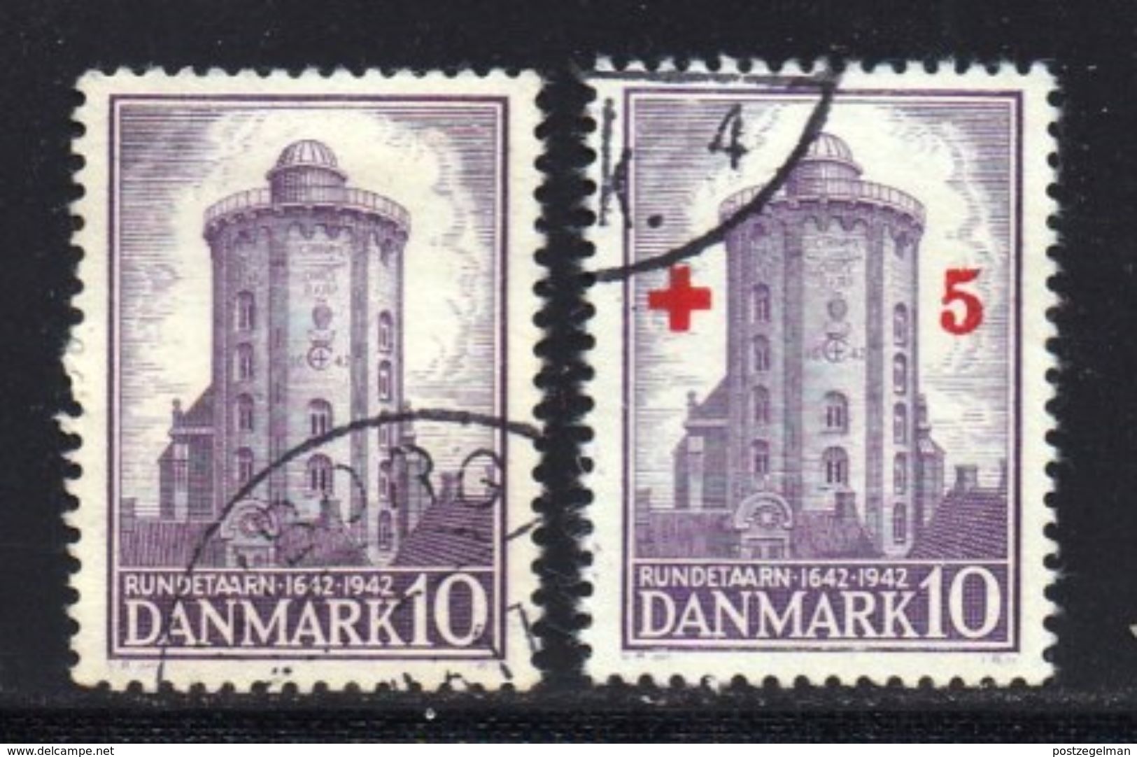 DENMARK, 1942, Used Stamp(s), Round Tower,  Mi 278+281, #10050, - Used Stamps