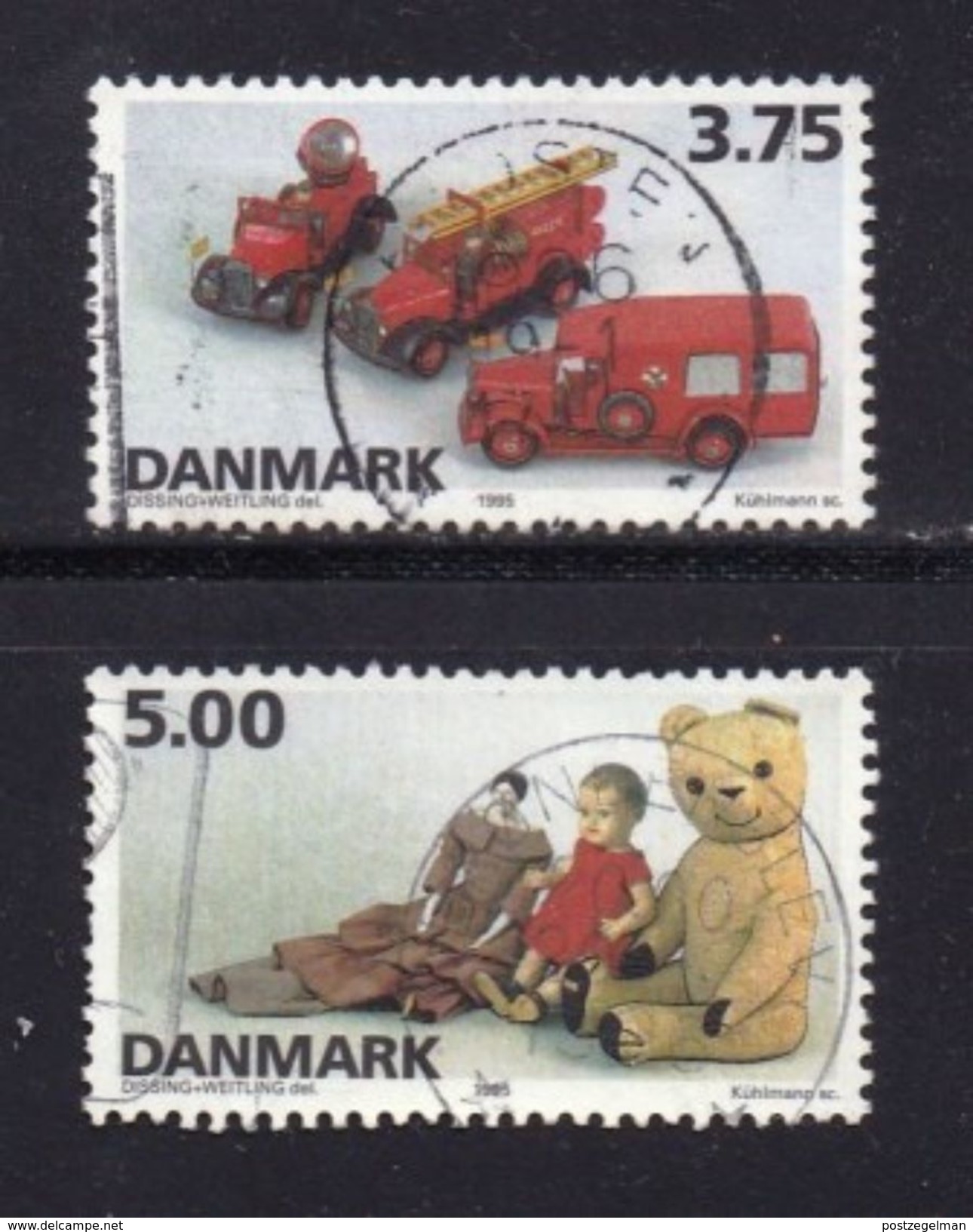 DENMARK, 1995, Used Stamp(s), Danish Play Toys, MI 1112=1115, #10220, 2  Values Only - Used Stamps