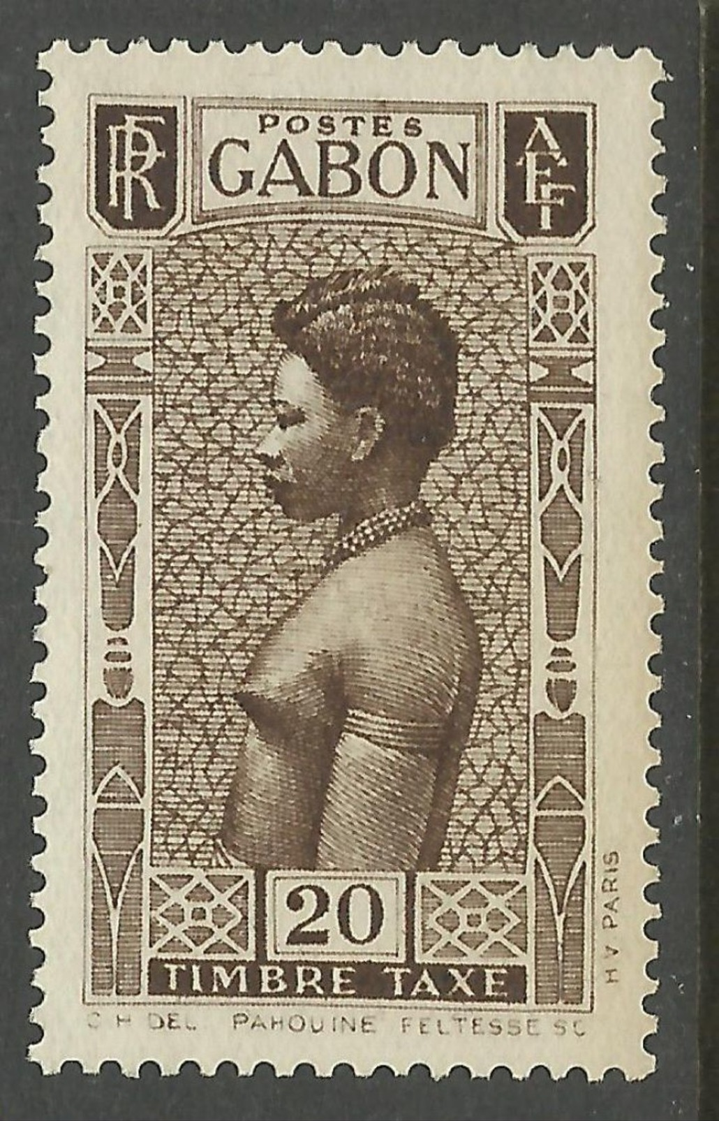 GABON 1932 YT TAXE 25 (o) - NEUF SANS TRACE DE CHARNIERE - SANS GOMME - Timbres-taxe