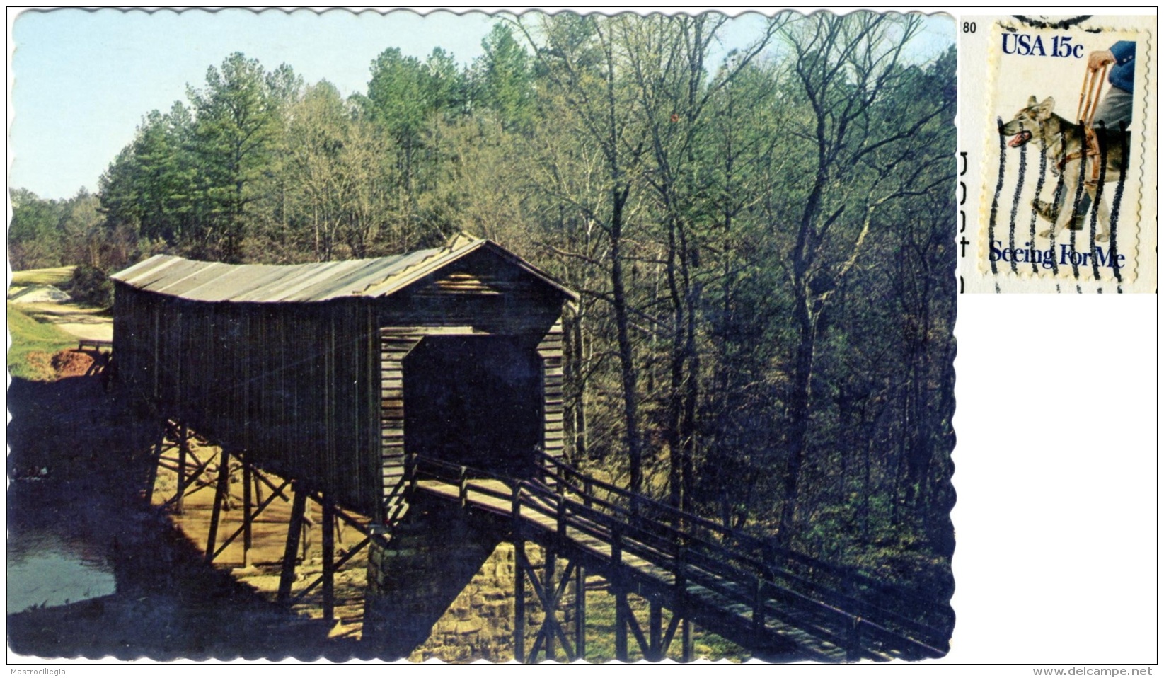 UNITED STATES AMERICA  SC  TROY  Long Cane Creek Covered Bridge  Nice Stamps - Greenwood