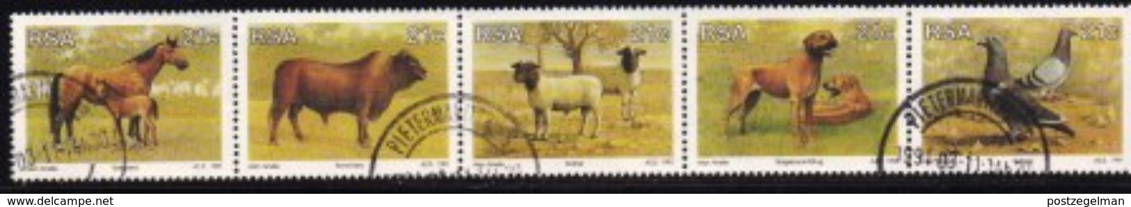 SOUTH AFRICA 1991 CTO Stamp(s) Animals 813-817 #3611 - Farm