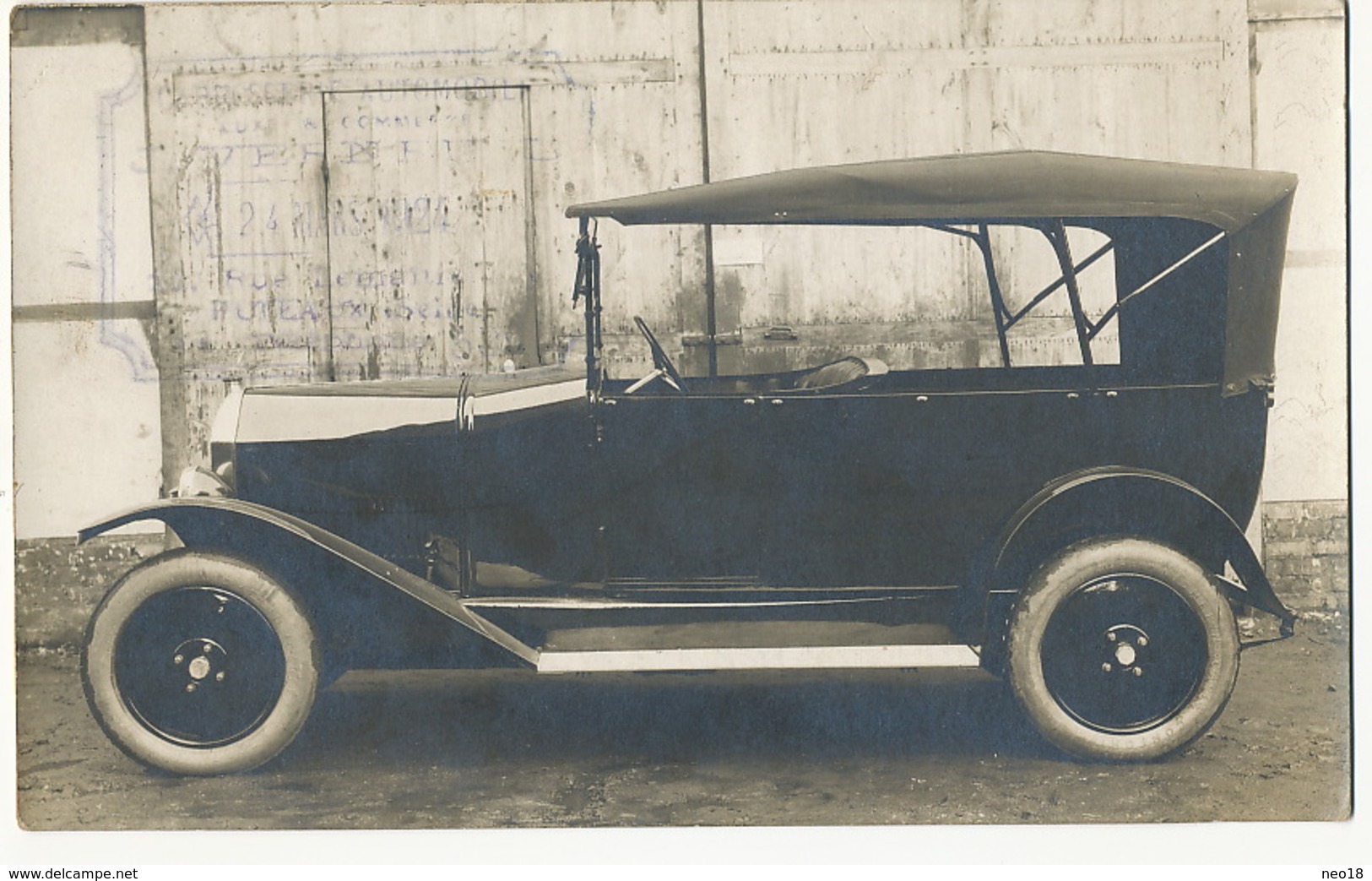 Carte Photo Publicité Fabrique De Voitures Automobiles J. Verneuil 1924 11 Rue Lemaitre Puteaux - Puteaux