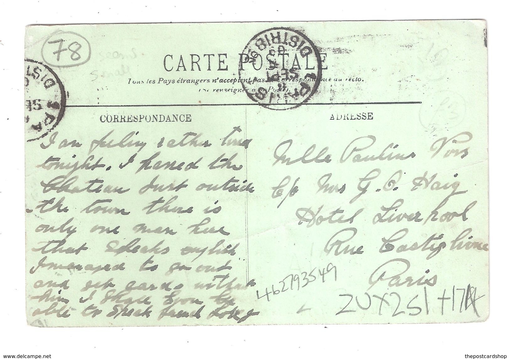 Paris Distr 18 Postmark On CPA 78 SAINT GERMAIN EN LAYE La Route Des Loges Achatez Immédiat - St. Germain En Laye