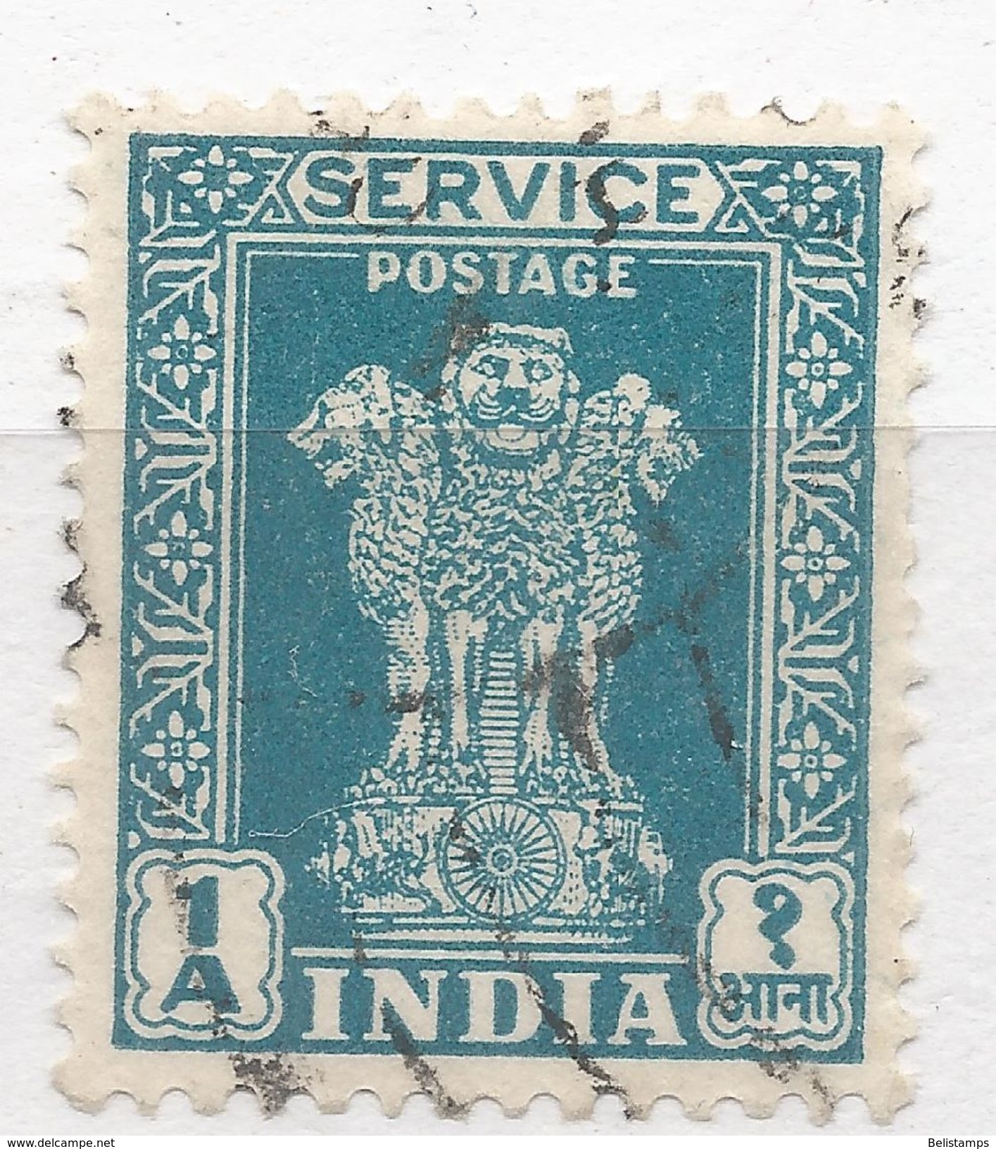 India 1950. Scott #O116 (U) Capital Of Asoka Pillar, Lions - Timbres De Service