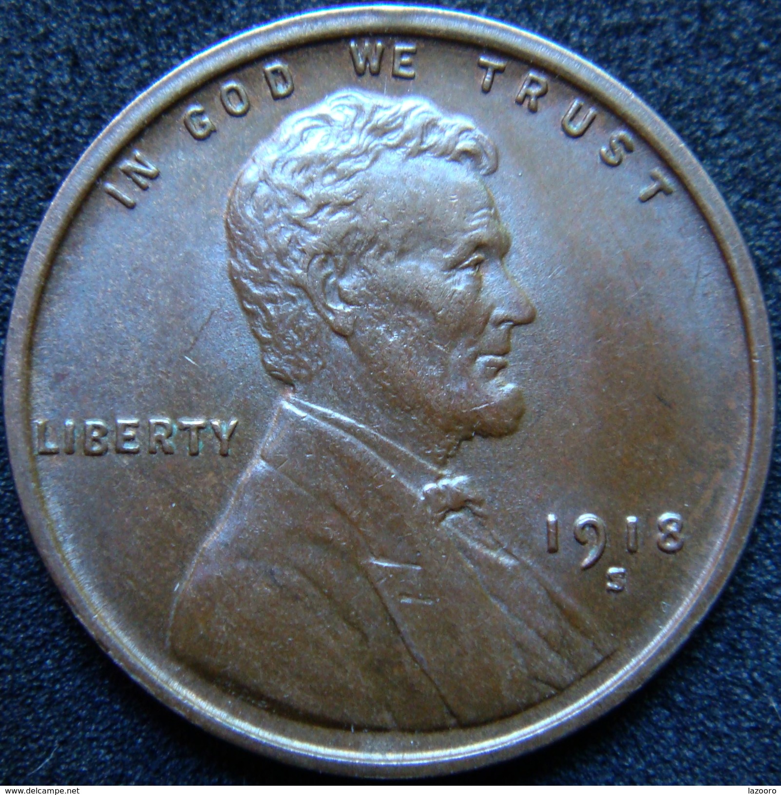 United States 1 Lincoln Cent 1918 S - Lustre - 1909-1958: Lincoln, Wheat Ears Reverse
