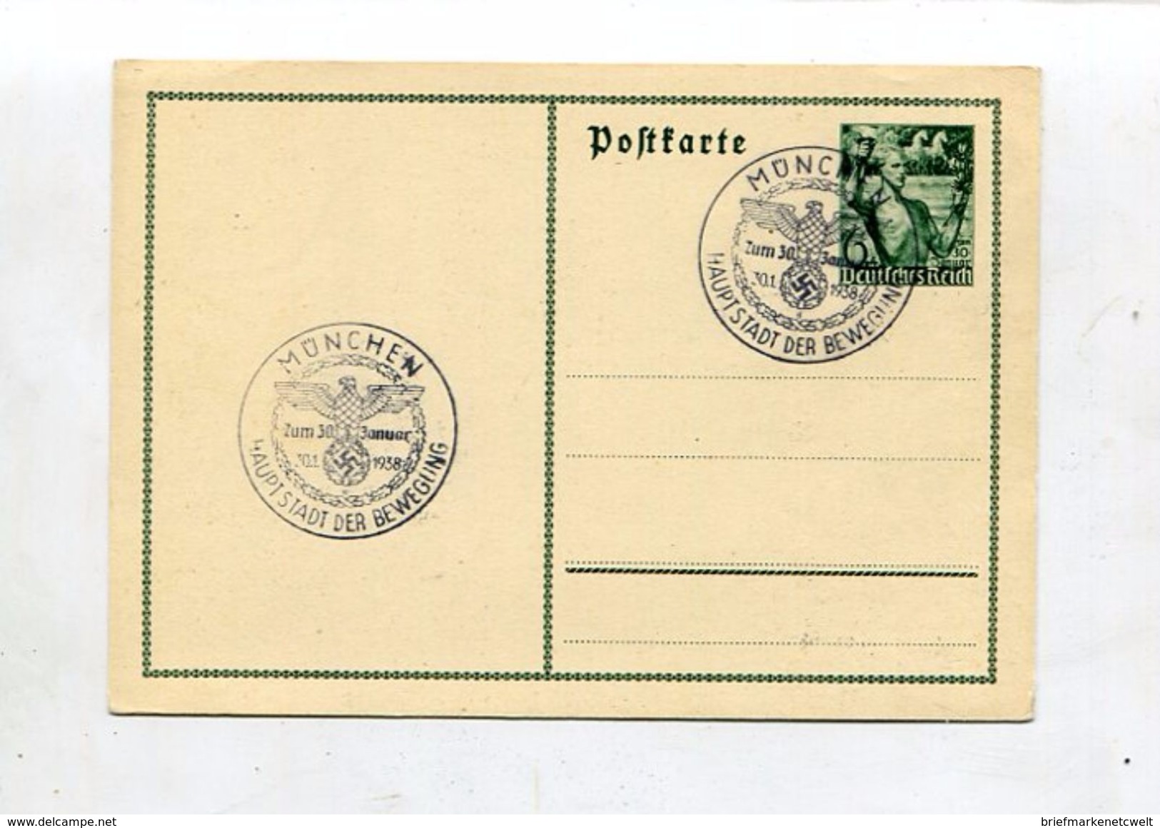 Deutsches Reich / 1938 / Sonderpostkarte Mi. P 267 SSt. Muenchen (15197) - Sonstige & Ohne Zuordnung