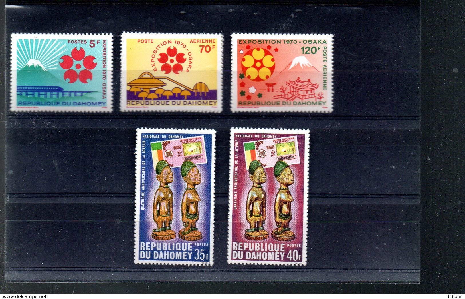 DAHOMEY 290 + A 127/128 + 305/306** SUR L EXPO D OSAKA ET LA LOTERIE NATIONALE - Bénin – Dahomey (1960-...)