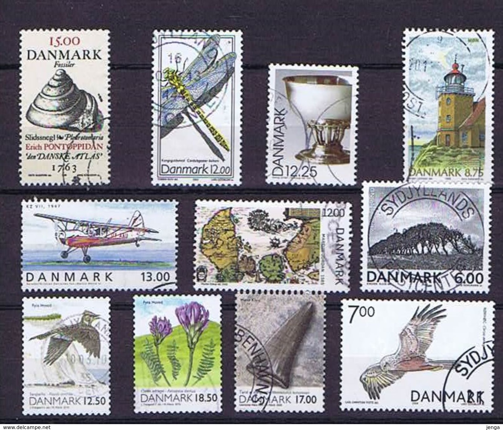 Denmark; 11 Used Stamps; Mainly High Valus With Fine Cancellation. - Autres & Non Classés