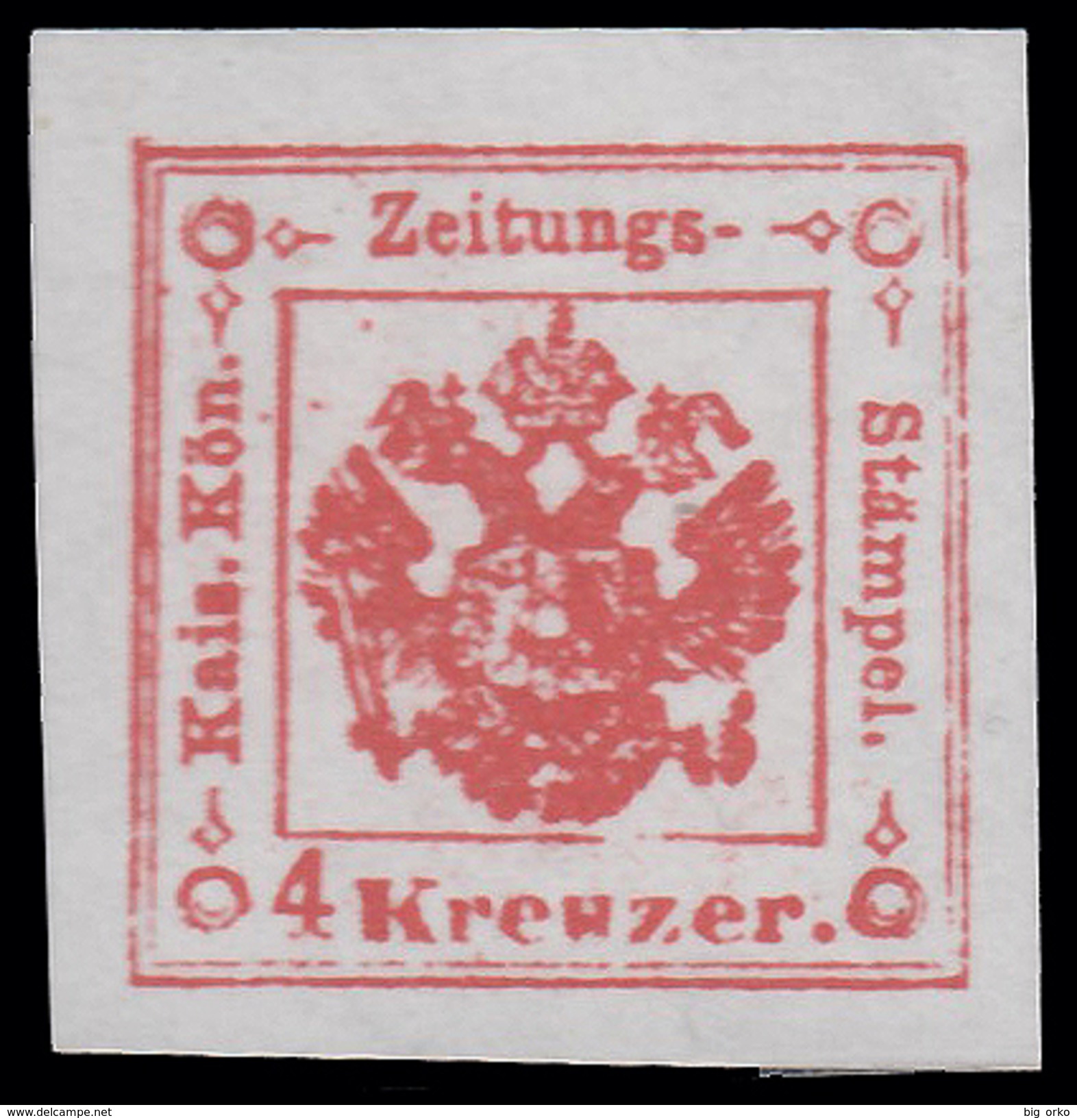 Occupazione Austriaca - Lombardo Veneto: Segnatasse Per Giornali / Stemma Austro-ungarico 4 K Rosso - 1858/59 - Unused Stamps