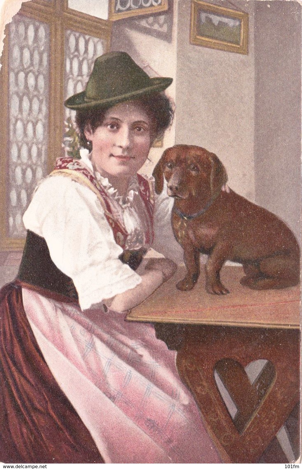 AUSTRIA - TIROL Trachten, Woman With Dog ! - Dogs