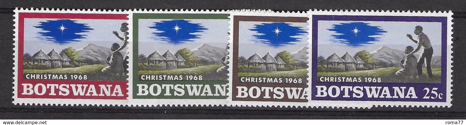 EDY 433 - BOTSWANA 1968 , Quattro Valori Integri  ***  Natale Christmas - Botswana (1966-...)