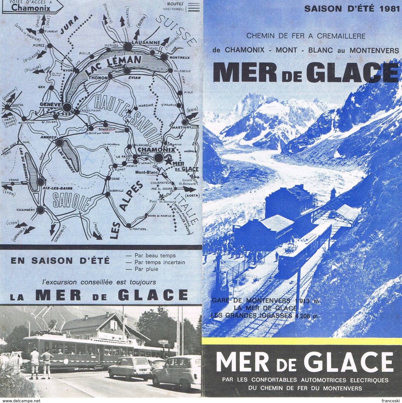 1981 MER DE GLACE-Chemin De Fer A Cremaillere De CHAMONIX-MONT BLANC Au MONTENVERS-Depliant- - Europa