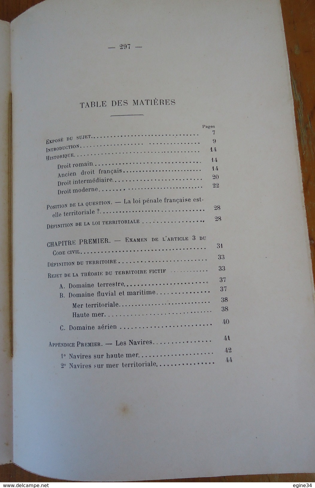 Abel Massina - Notion De L'Application Des Lois Territoriales Françaises Au Point De Vue Pénal Ses Exceptions -1913 - Recht