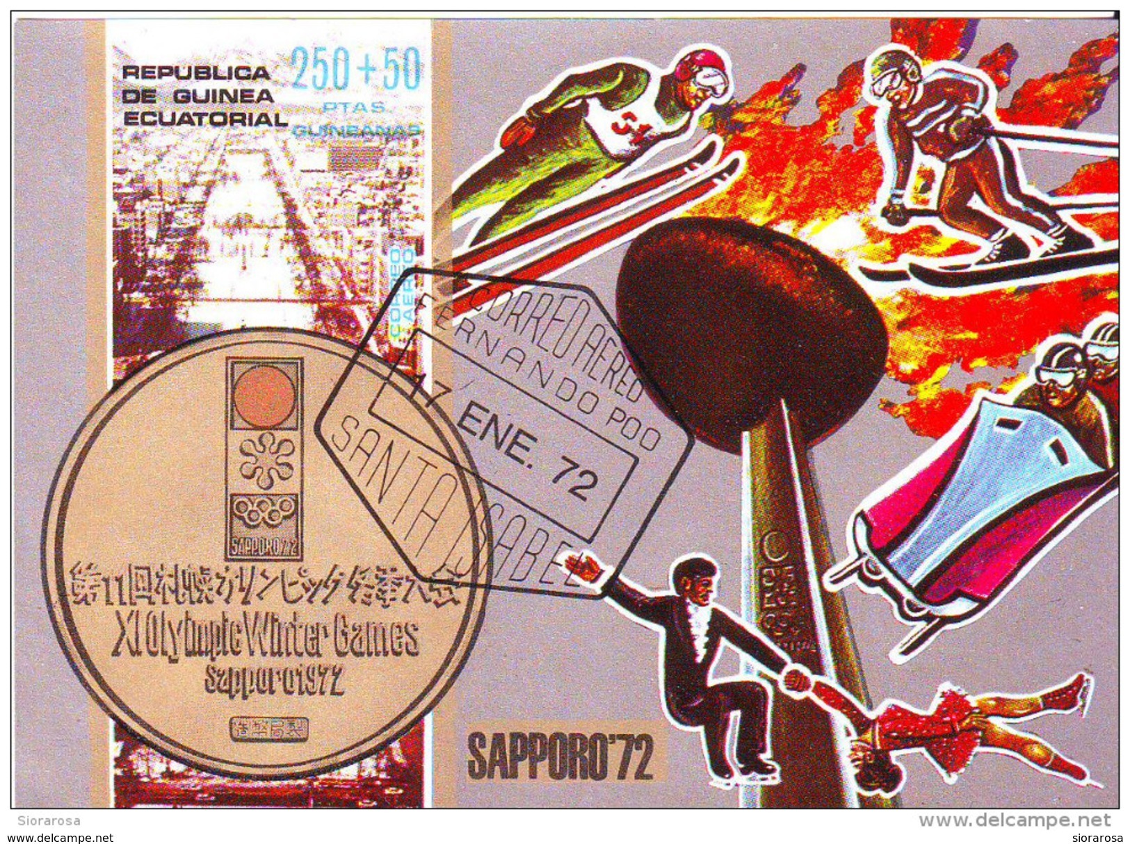 7219 Guinea Equatorial 1972 Olimpiadi Invernali SAPPORO Cerimonia Apertura - Winter 1972: Sapporo