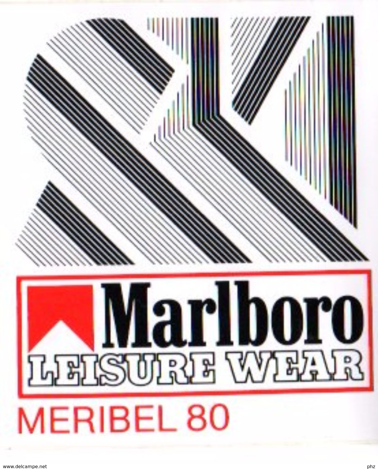 Autocollant Ancien Marlboro Méribel 1980 - Autocollants