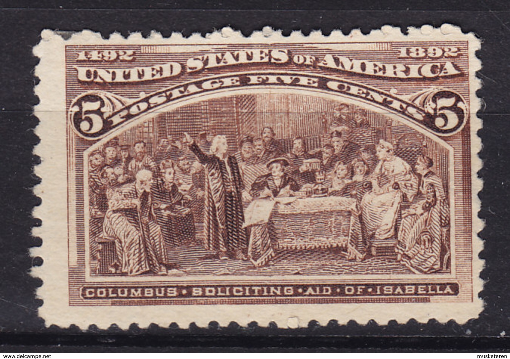 United States 1893 1893 Mi. 77   5c. Columbus MNG (Mint No Gum)* (2 Scans) - Unused Stamps