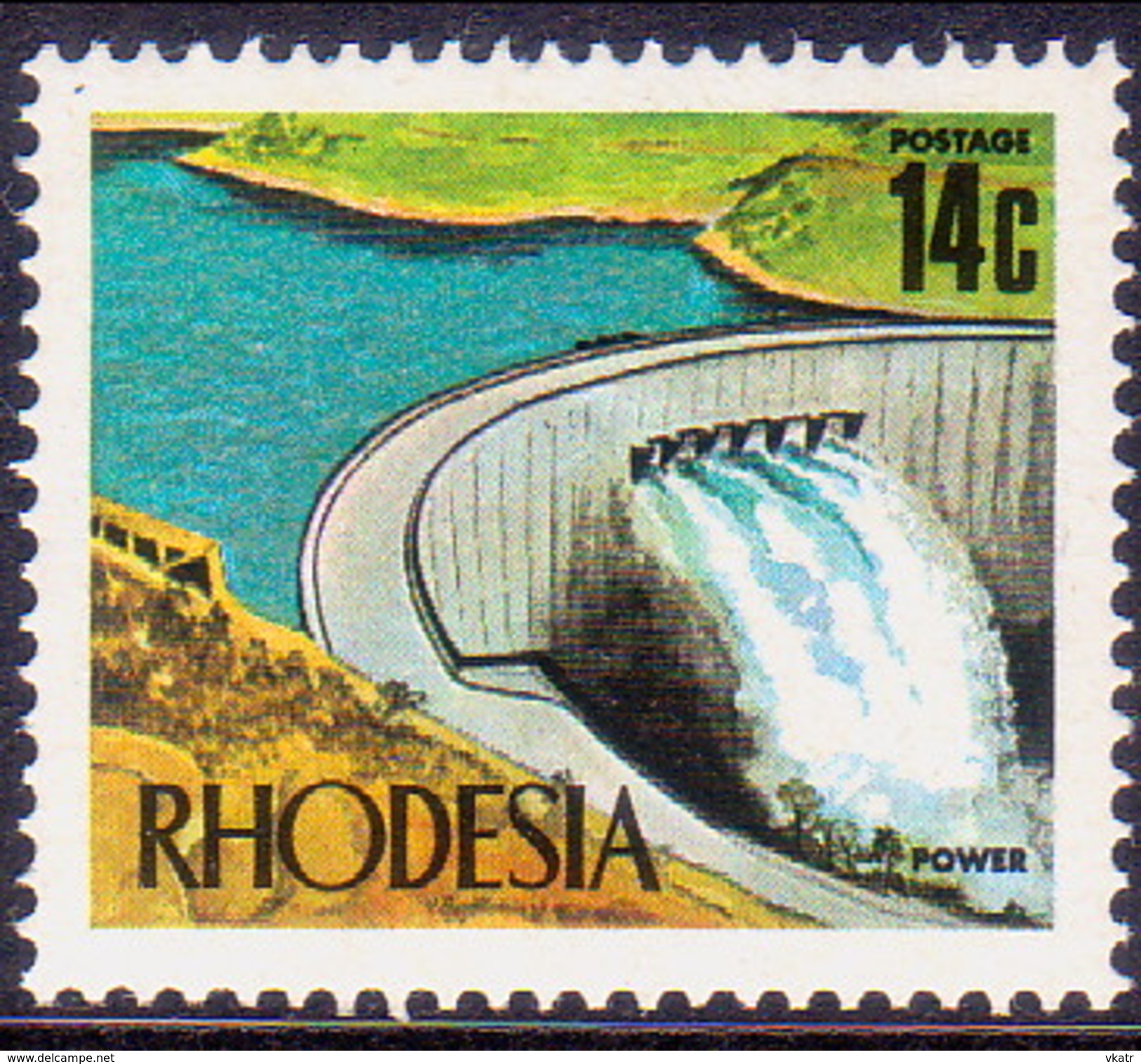 RHODESIA 1973 SG #446a 14c MNH Kariba Dam - Rhodesia (1964-1980)