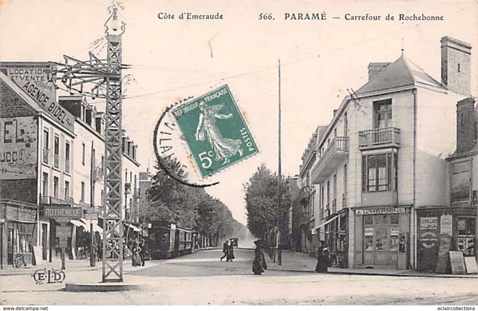 Paramé      35      Carrefour De Rochebonne.     Le Tramway      (voir Scan) - Parame