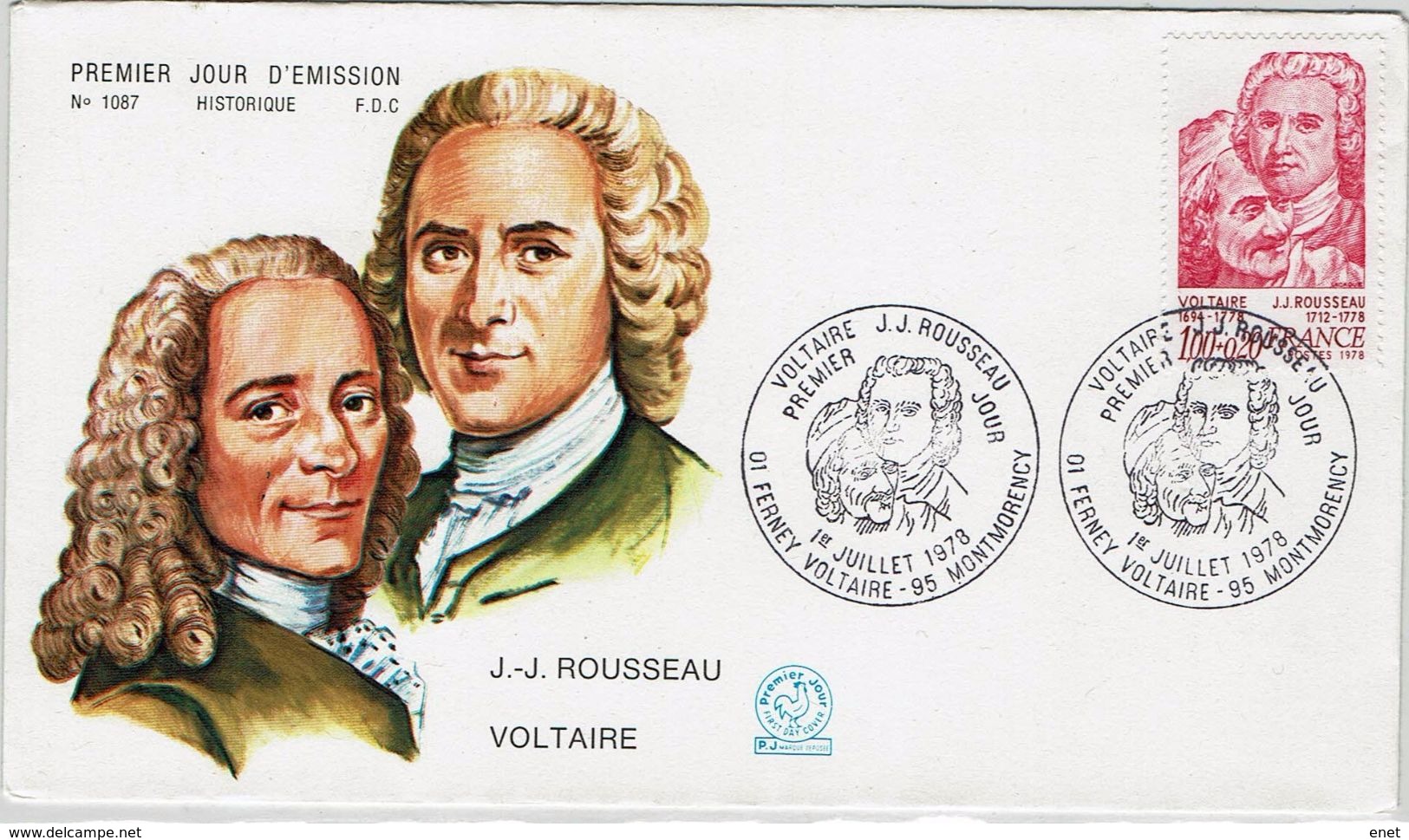 Frankreich France 1978 - Voltaire Und Jean-Jacques Rousseau - MiNr 2111 FDC - Briefe U. Dokumente