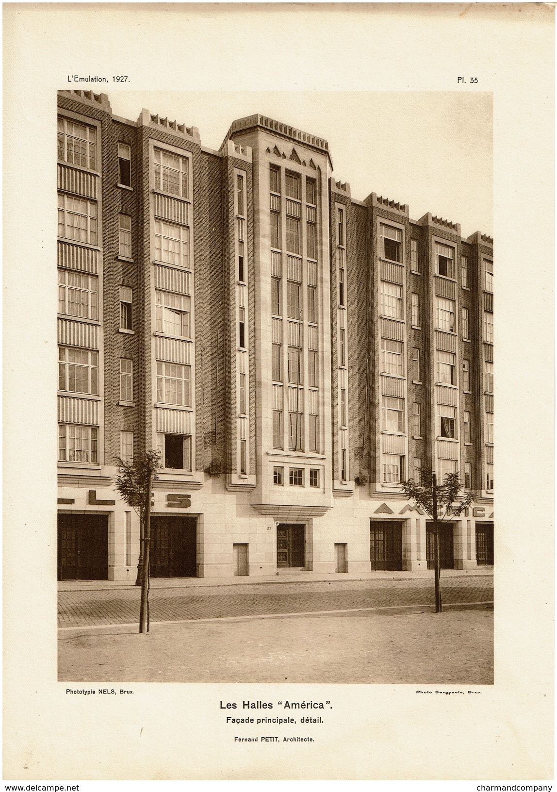 L'Emulation 1927 - Les Halles America - Boulevard De Dixmude Bruxelles - Architecte Fernand Petit - Art Déco - Architectuur