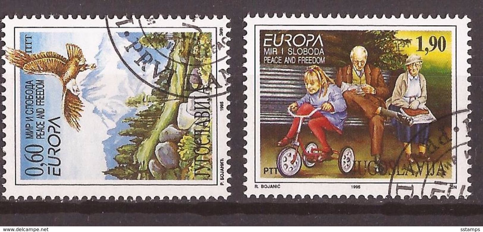 1995  2712-13  EUROPA CEPT FRIEDEN FREIHEIT KINDER BICI  JUGOSLAVIJA JUGOSLAWIEN  USED - Gebraucht