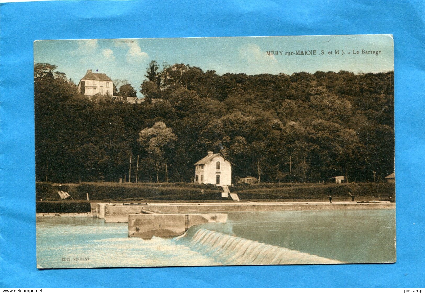 MERY SUR MARNE-Le Barrage Et Vue Sur Les Villas -a Voyagé En 1934 -édition Bourgogne - Autres & Non Classés