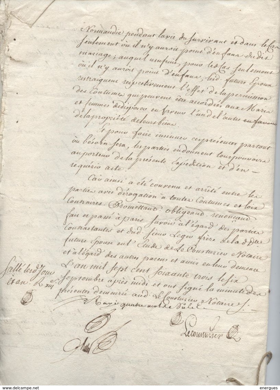 Manuscrit, 1763,Gén. Paris,Dreux, Argentan Sées,Louis Gouhier,, Camille Le Cousturier, Mariage , Léger De Taunay,8 Pages - Manuscrits