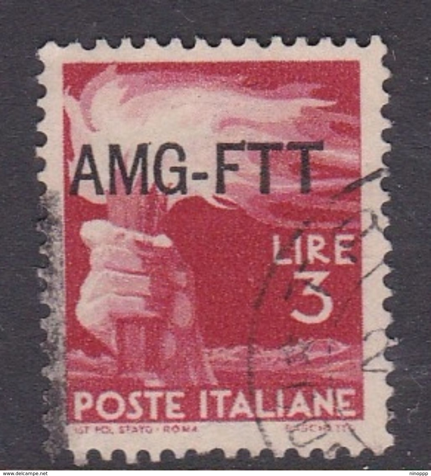 Trieste Allied Military Government S 58 1949 Democratica 3 L Red Used - Used