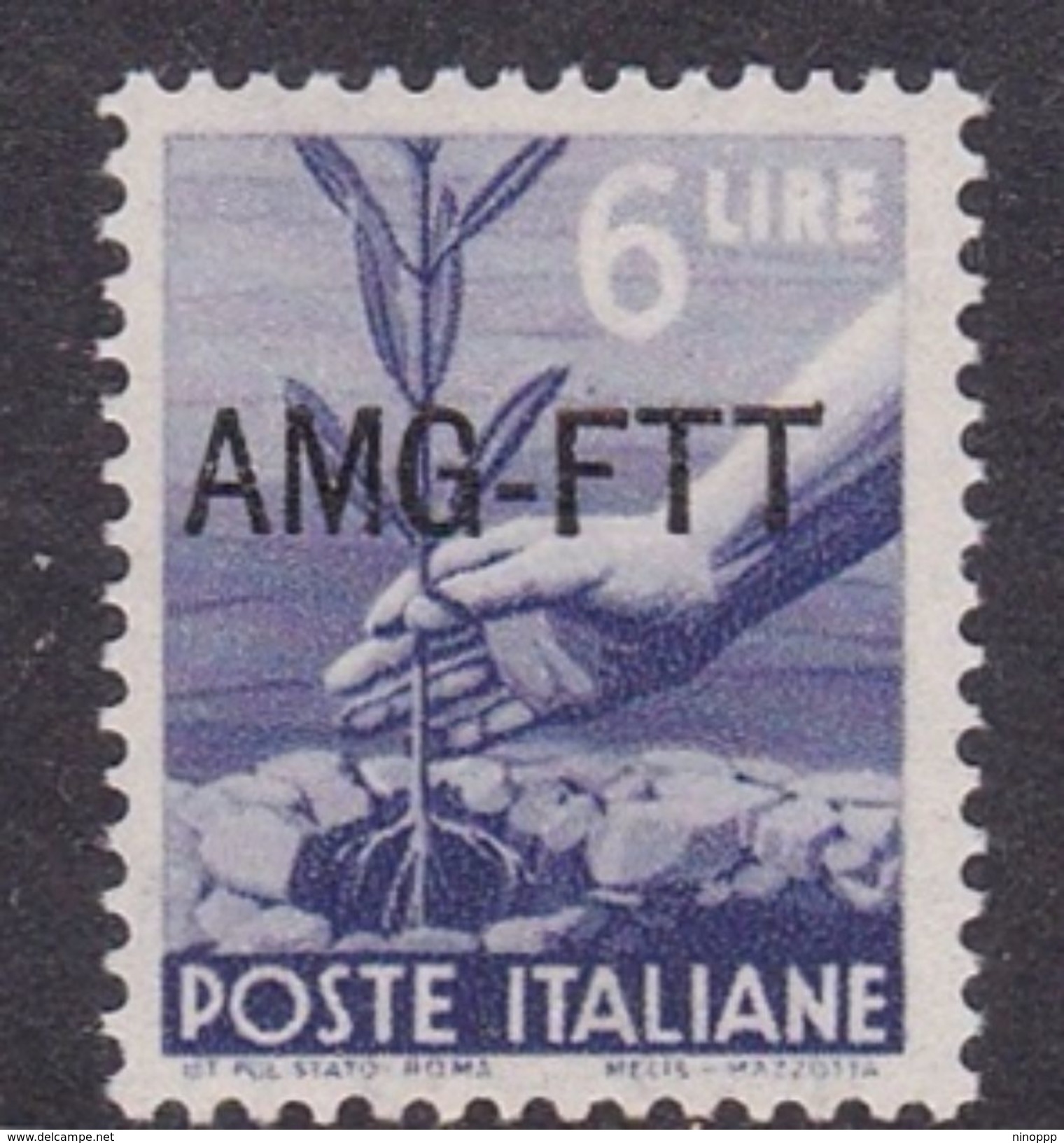 Trieste Allied Military Government S 60 1949 Democratica 6 L Violet Mint Never Hinged - Mint/hinged