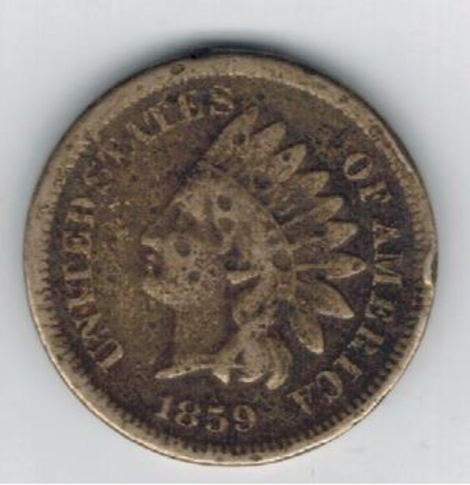 USA , One Cent,  Indian Head, 1859 Used,  See Scans. - 1859-1909: Indian Head