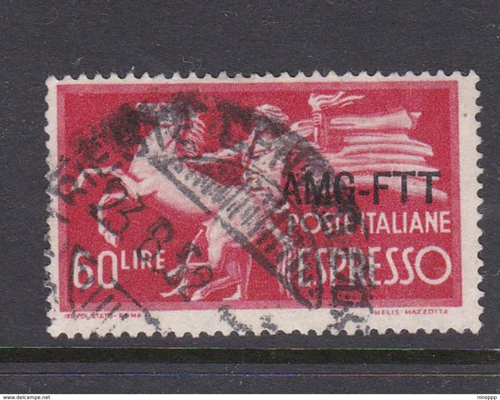 Trieste Allied Military Government Express Letter Stamps E 6 1950 Democratica 60 Lire Red Used - Afgestempeld