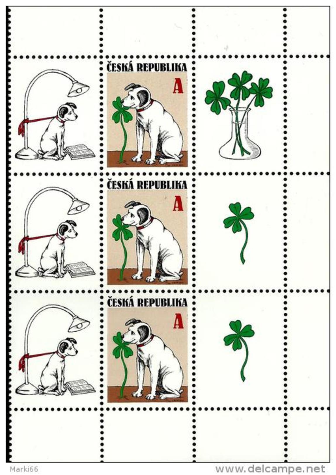 Czech Republic - 2014 - Good Luck Charm - Mint Stamp Block With Different Personalized Coupons - Ongebruikt