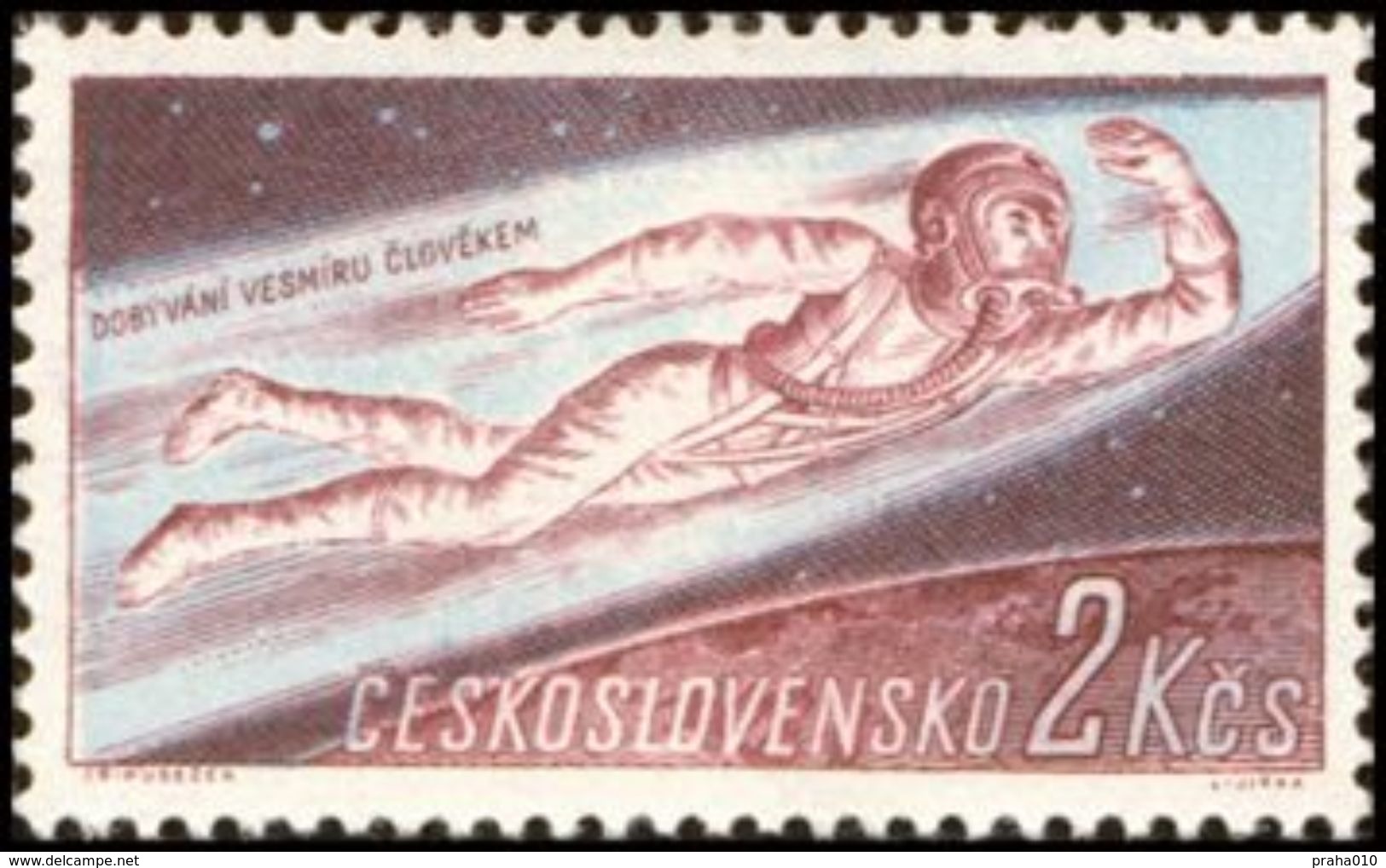 Czechoslovakia / Stamps (1961) 1170: Space Research (the Conquest Of Space By Man - Weightlessness); Painter Fr. Hudecek - Europe