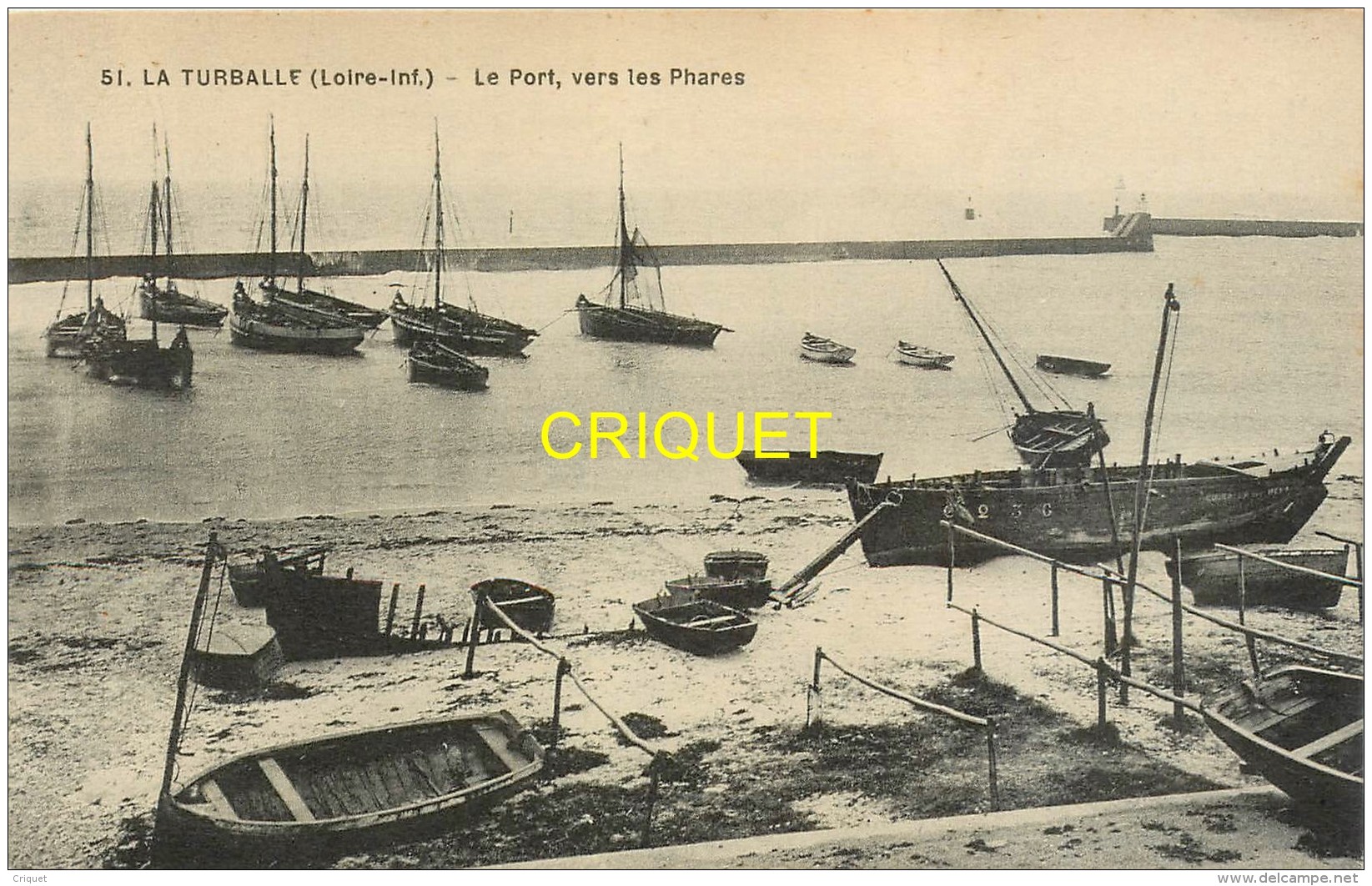 44 La Turballe, Le Port Vers Les Phares, Belle Carte - La Turballe