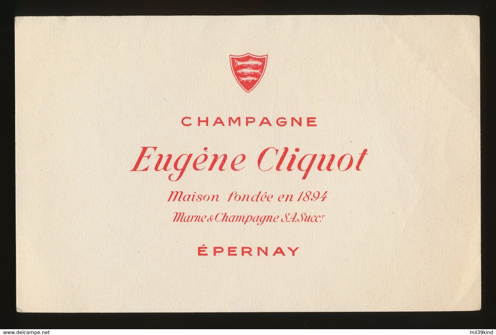 Buvard - CHAMPAGNE - EUGENE CLIQUOT - C