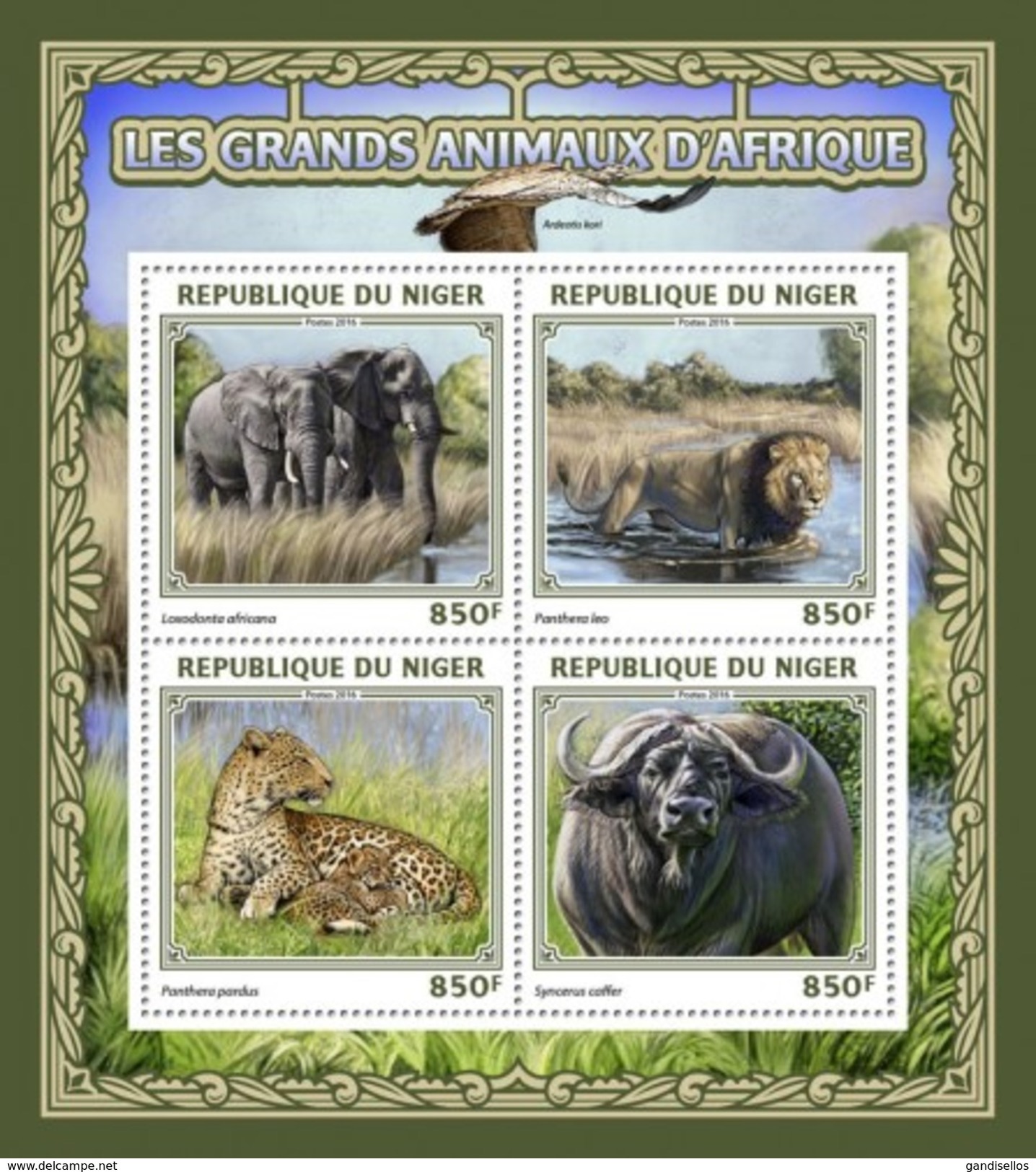 NIGER 2016 SHEET BIG AFRICAN ANIMALS ELEPHANTS BUFFALOES WILD CATS FELINES FELINS FELINOS ELEFANTES WILDLIFE Nig16501a - Niger (1960-...)