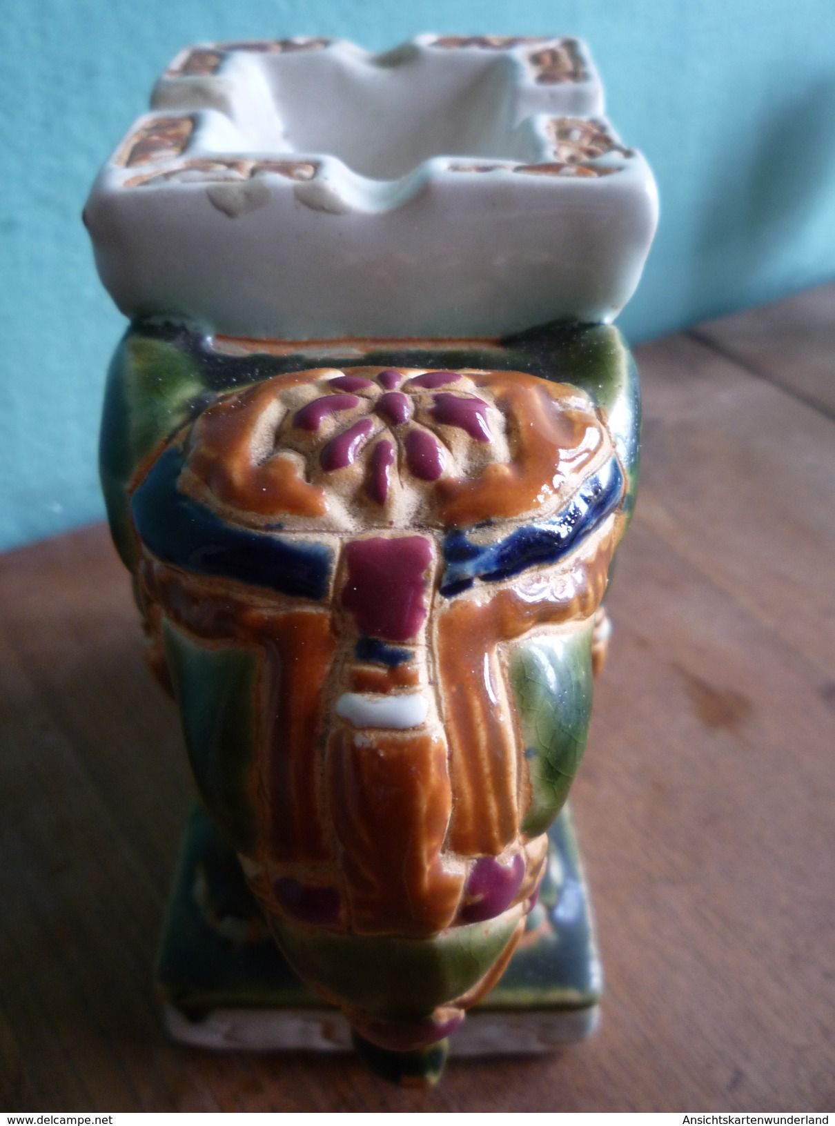 Aschenbecher Mit Einem Indischen Elefanten - Porcelain