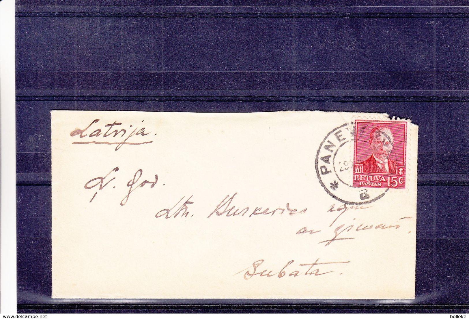 Lituanie - Lettre De 1935 - Oblit Panevezys - Exp Vers Subata - Litauen