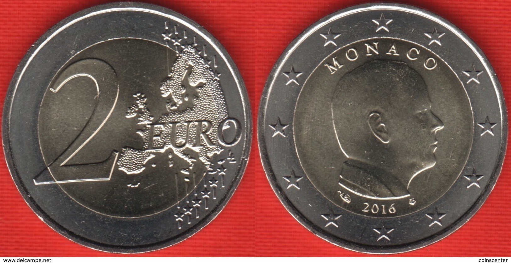 Monaco 2 Euro 2016 Km#195 "Prince Albert II" BiMetallic UNC - Monaco